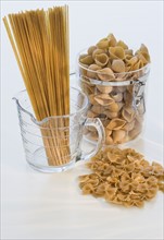Assorted dry pasta.