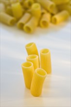 Close up of dry pasta .
