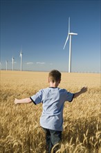 By running through field on wind farm. Date : 2008