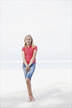 Girl posing on beach. Date : 2008