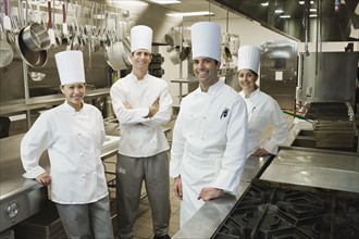 Chefs posing in kitchen. Date : 2008