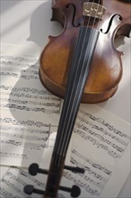 Violin on sheet music.
