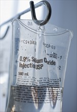 Close up of intravenous drip.