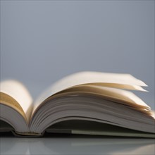 Close up of open book.