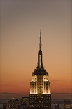 Sunset view of Empire State Building.