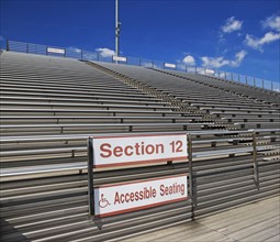 Stadium bleachers with wheelchair accessible seating. Date : 2008
