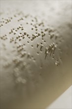 Close up of braille.