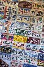 Collection of license plates.