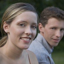 Close up portrait of young couple. Date: 2008