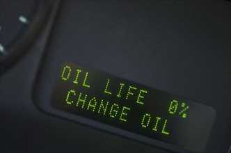 Close up of digital oil gauge.