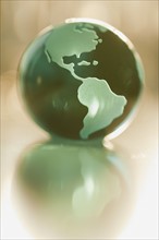 Close up of glass globe.