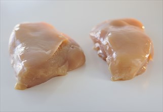 Raw chicken breasts.