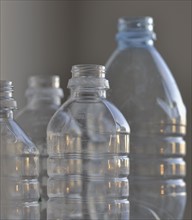 Empty water bottles.