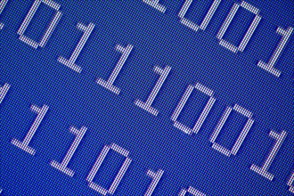 Close up of binary code.
