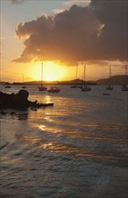 Harbor of St. John at sunset.