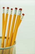 Pencils in container. Photographe : Daniel Grill