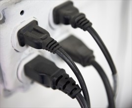 Close up of electric plugs. Photographe : fotog