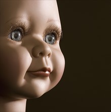 Close up of baby doll face. Photographe : Joe Clark