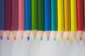 Close up of colored pencils. Photographe : Daniel Grill