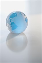 Blue and white globe.