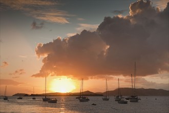 Harbor at sunset.