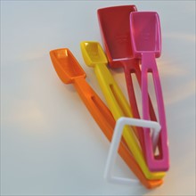 Colorful measuring spoons.