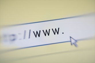 Close up of web address.