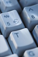 Euro symbol on computer keyboard.
