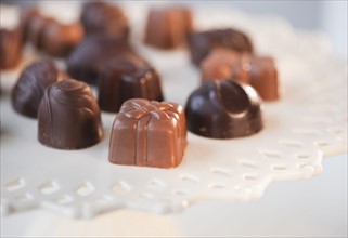 Selection of chocolates, studio shot.