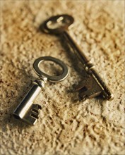 Two keys, close-up. Photographe : Stewart Cohen