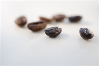 Roast coffee beans, studio shot.