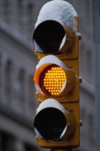 Close-up of traffic light, USA, New York, New York City. Photographe : Daniel Grill