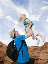 A father and daughter at Red Rock