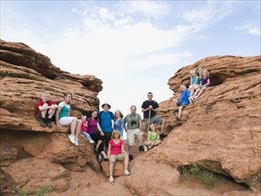A large family on vacation at Red Rock