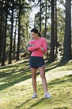 A runner in the woods