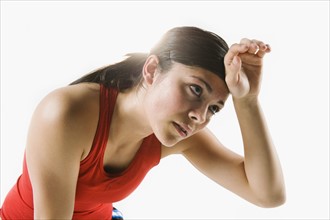 Woman tired from training