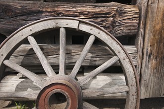 A wheel on a farm in Smoky Mountain National Park.