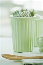 A jar with money in it.
