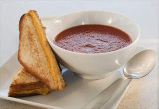 Grilled cheese and tomato soup.