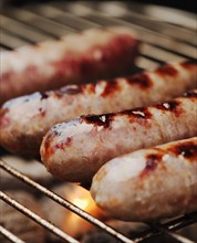 Sausages on a barbeque