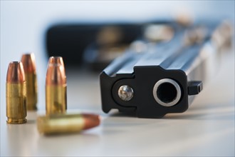 A handgun and ammunition