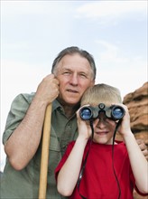 A father and son at Red Rock