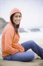 A woman at the beach