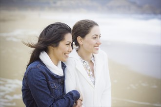 Two girl friends at the beach