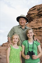 A father and two daughters at Red Rock