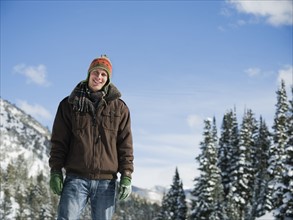 A man outdoors in snowy surroundings