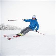 A downhill skier