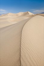 Sand dunes in the desert.