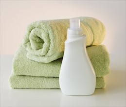 Towels and laundry detergent.