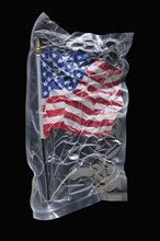 Shrink wrapped US flag
